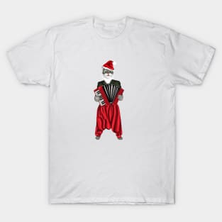 Santa Cat Playing Accordion Christmas Gift T-Shirt